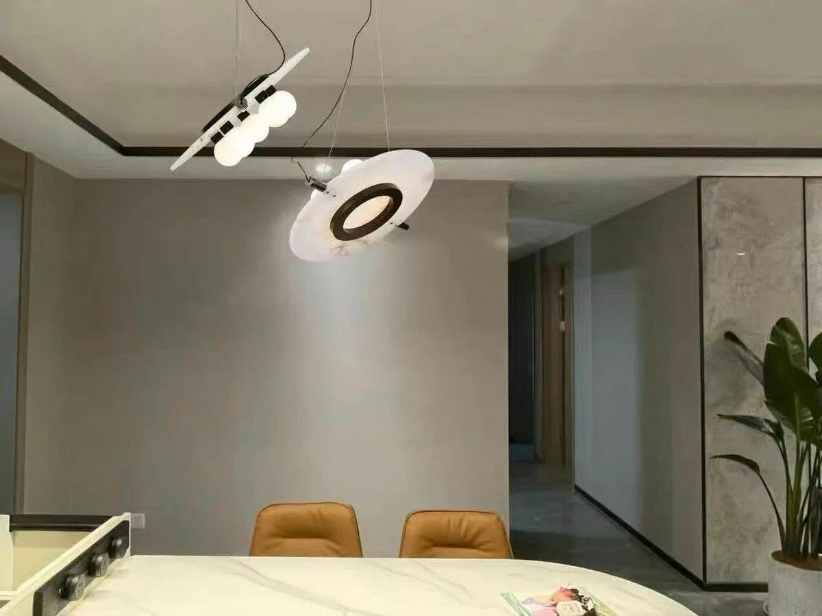 Metavaya Pendant Lamp Dia 51cm × H 150cm / ∅ 20″ × H 59" / Black + White Magma Pendant Lamp 6938617814755 M2023111405-1