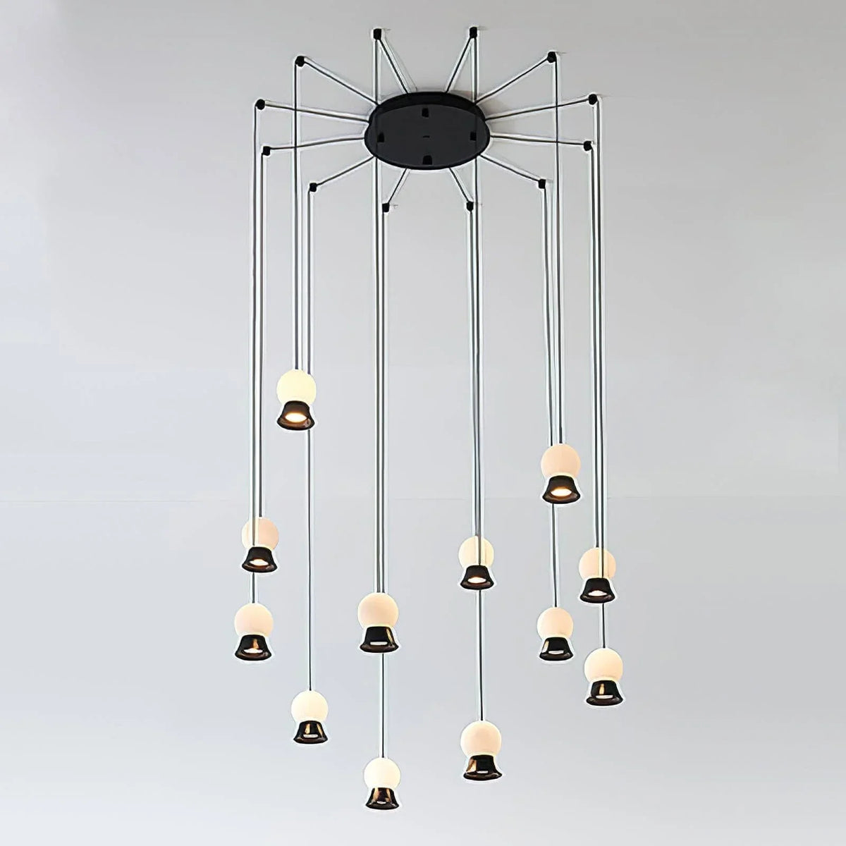 Metavaya Pendant lamp 12 Lights L 100cm x H 150cm / ∅ 39.4″ x H 59.1″ / Black / Warm White Fuji Pendant Lamp 662668841823 M2023122104-8 Fuji Pendant Lamp | Special Sale