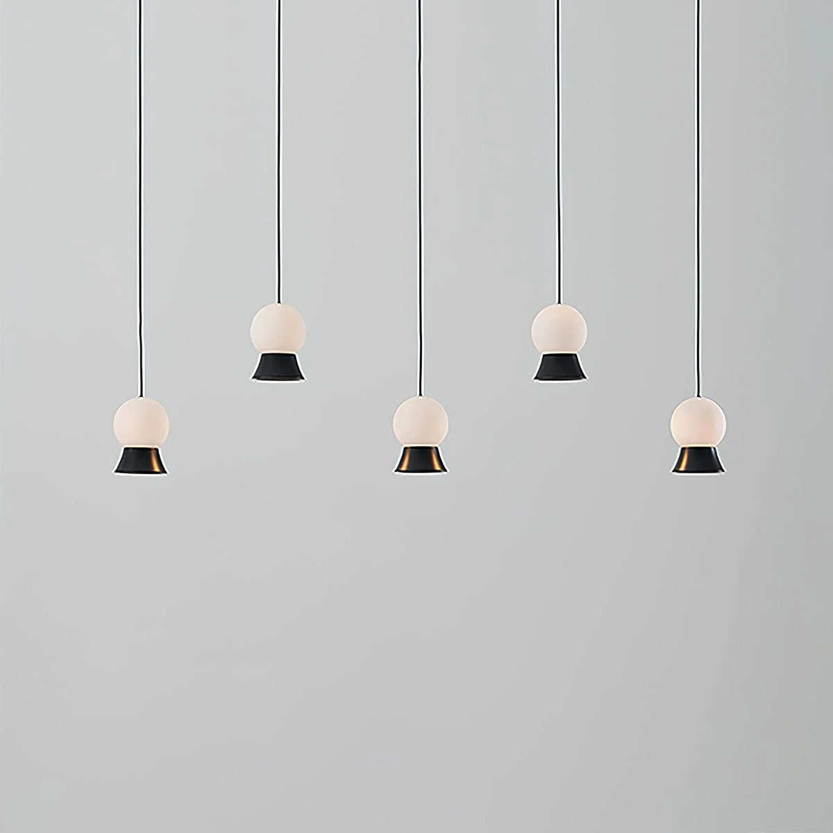 Metavaya Pendant lamp 5 Lights L 110cm x H 150cm / ∅ 43.3″ x H 59.1″ / Black / Warm White Fuji Pendant Lamp 662668841809 M2023122104-6 Fuji Pendant Lamp | Special Sale