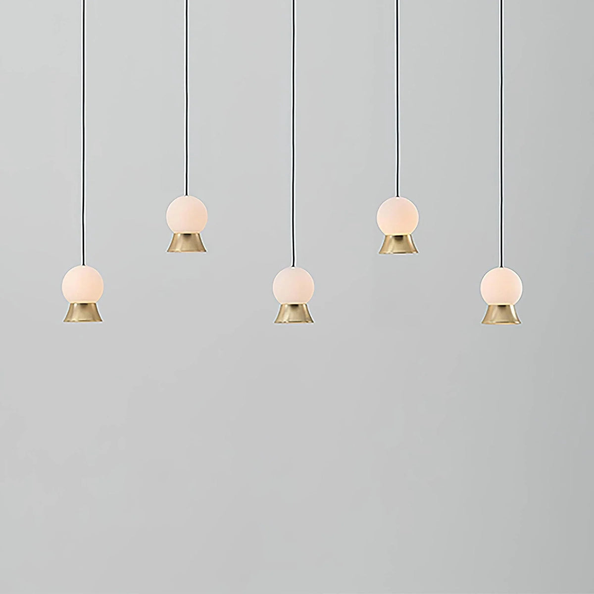 Metavaya Pendant lamp 5 Lights L 110cm x H 150cm / ∅ 43.3″ x H 59.1″ / Gold / Warm White Fuji Pendant Lamp 662668841793 M2023122104-5 Fuji Pendant Lamp | Special Sale