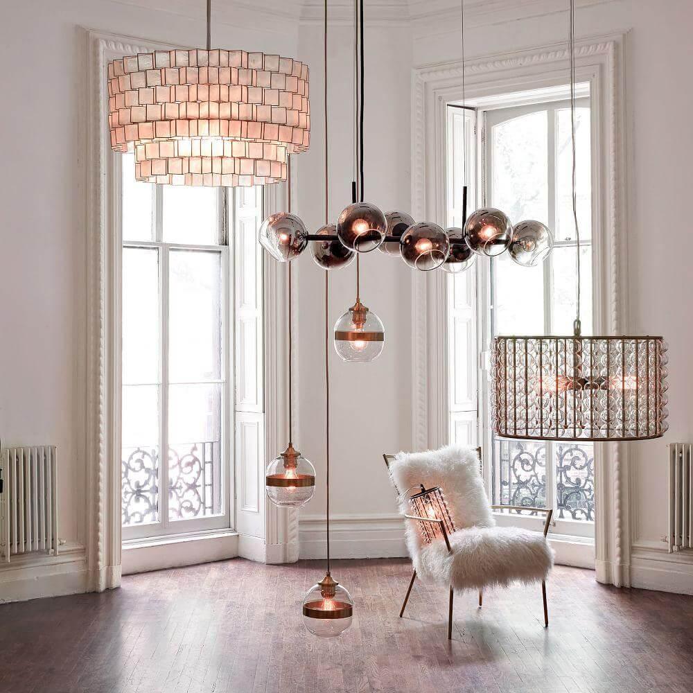 Metavaya Chandelier Staggered Glass Chandelier Staggered Glass Chandelier Sale
