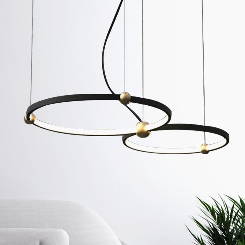 Metavaya Pendant lamp Model B Size: Dia 40cm x Dia 50cm / ∅ 15.7″ x ∅ 19.7″ / Black / Warm white Planet Minimalist Pendant Lamp 662668906393 M2024011403-2