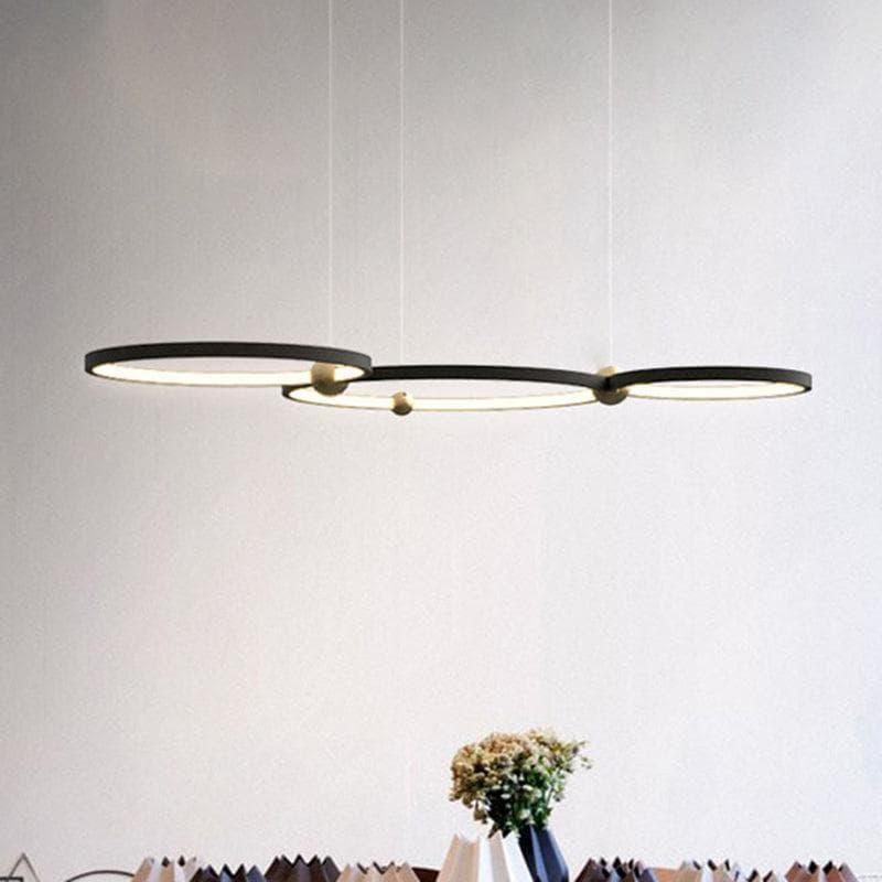Metavaya Pendant lamp Model C Size: Dia 30cm x Dia 40cm x Dia 50cm / ∅ 11.8″ x ∅ 15.7″ x ∅ 19.7″ / Black / Warm white Planet Minimalist Pendant Lamp 662668906409 M2024011403-3