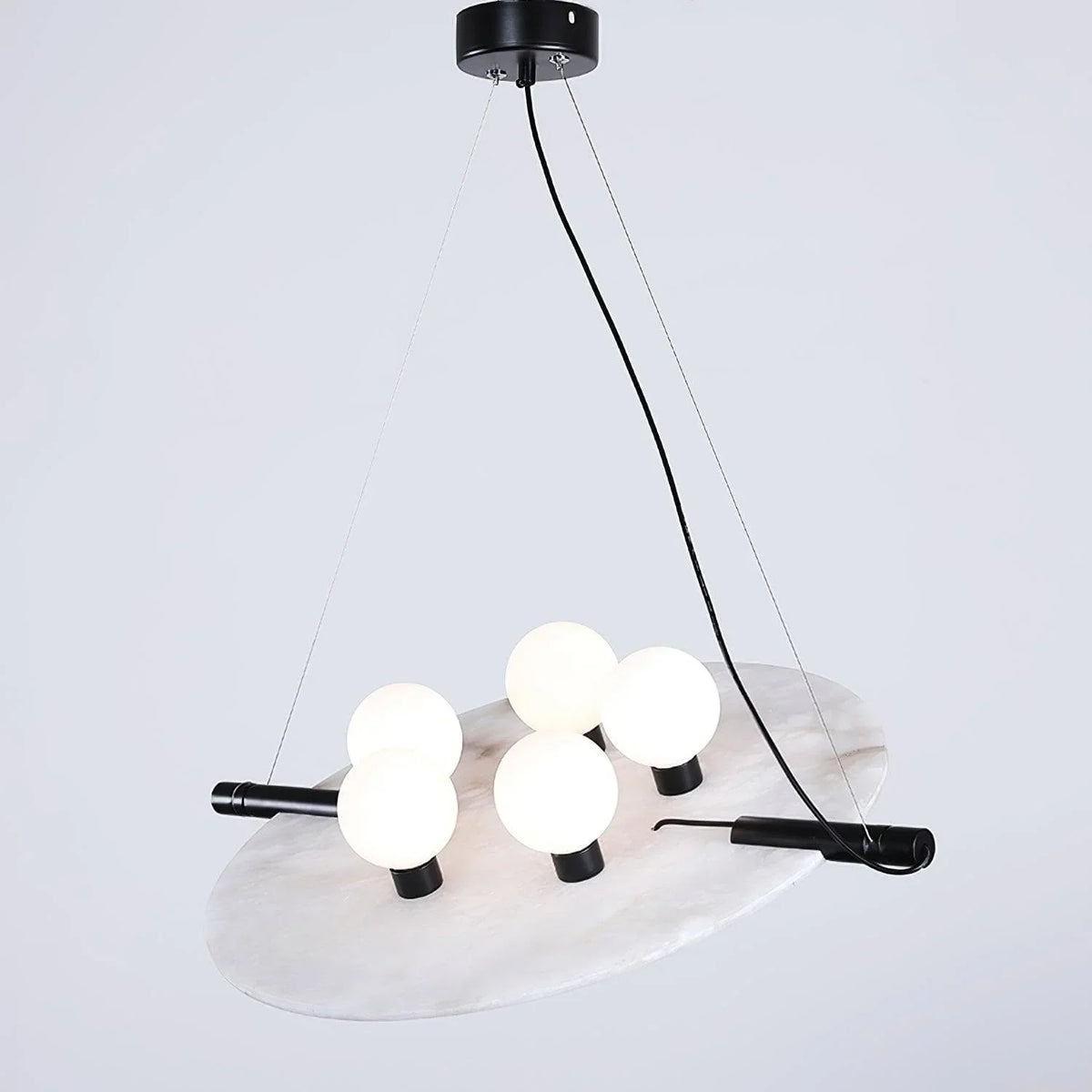 Metavaya Pendant Lamp Dia 51cm × H 150cm / ∅ 20″ × H 59" / Black + White Magma Pendant Lamp 6938617814755 M2023111405-1