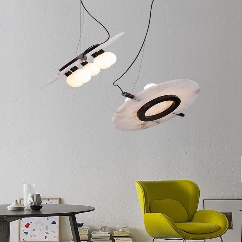 Metavaya Pendant Lamp Dia 51cm × H 150cm / ∅ 20″ × H 59" / Black + White Magma Pendant Lamp 6938617814755 M2023111405-1