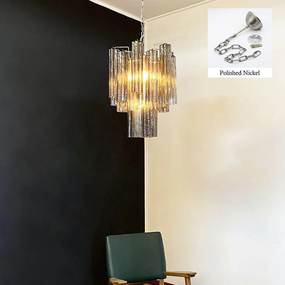 Fantastic Smoked Tube Chandelier - view 20 | Metavaya