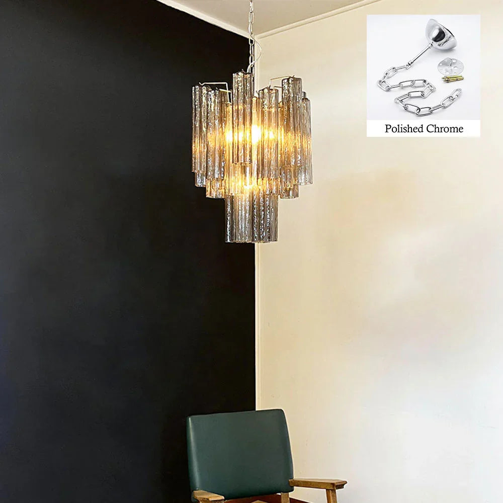 Fantastic Smoked Tube Chandelier - view 21 | Metavaya