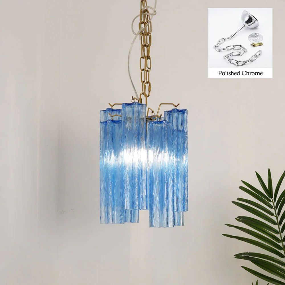 Vintage Blue Glass Chandelier - view 13 | Metavaya