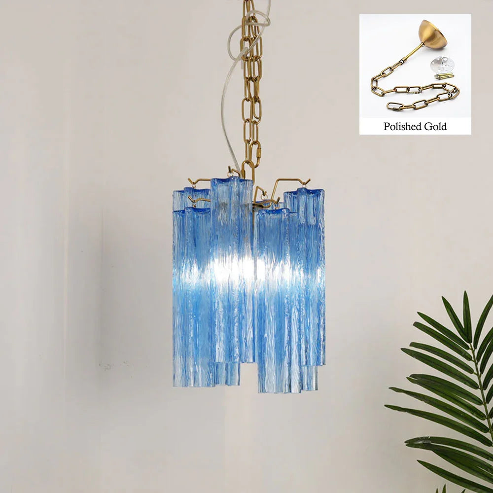 Vintage Blue Glass Chandelier - view 14 | Metavaya
