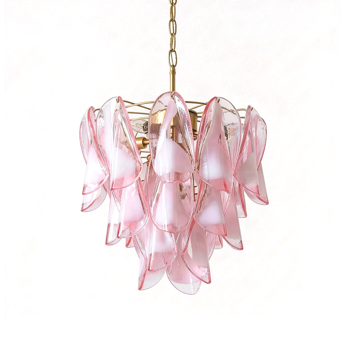 Small Pink Luxury Glass Chandelier