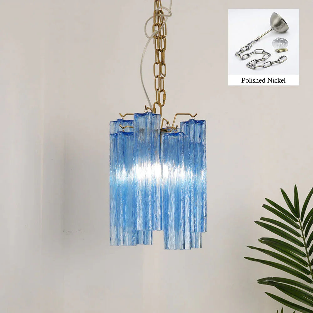 Vintage Blue Glass Chandelier - view 15 | Metavaya