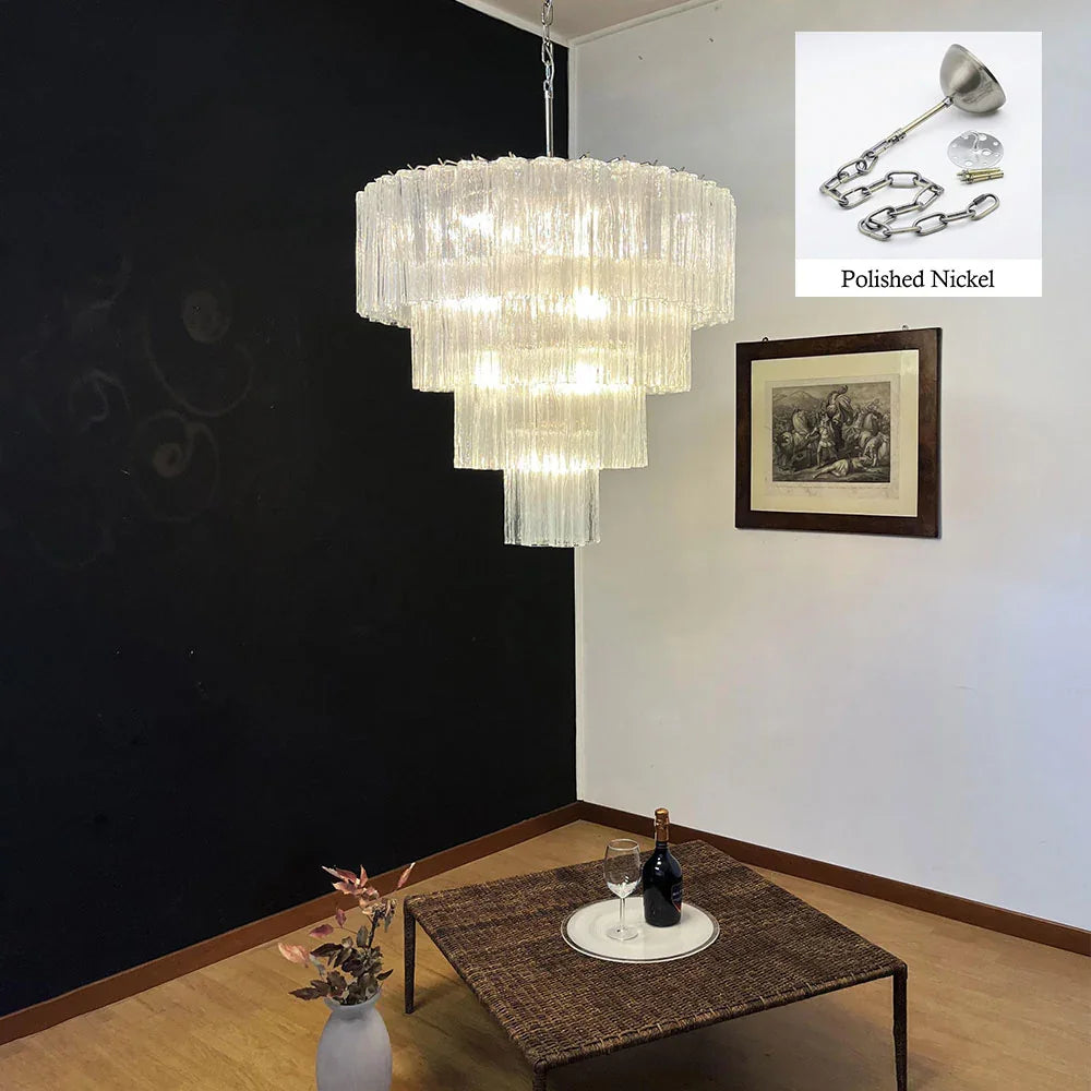 Vintage Transparent Tubes Chandelier - view 39 | Metavaya