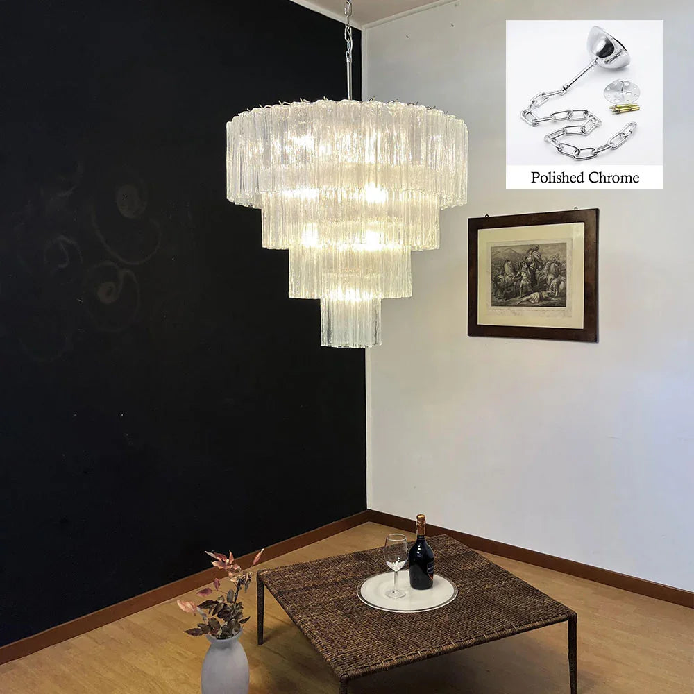 Vintage Transparent Tubes Chandelier - view 38 | Metavaya