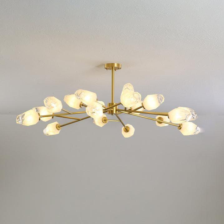 Metavaya Chandelier 18 Heads Dia 121cm x H 47cm / ∅ 47.6″ x H 18.5″ / Copper Ice Cube Chandelier 662668836553 M2023121805-5 Ice Cube Chandelier | Design Chandelier