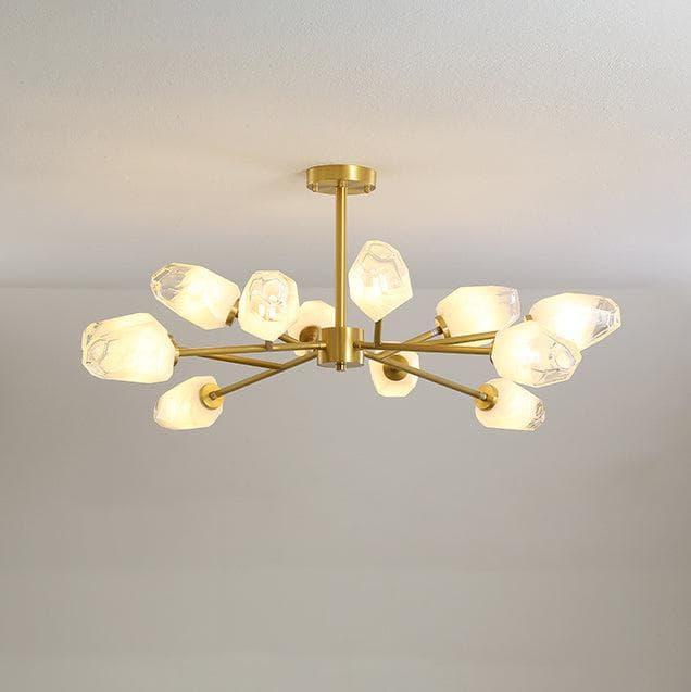 Metavaya Chandelier 12 Heads Dia 92cm x H 43cm / ∅ 36.2″ x H 16.9″ / Copper Ice Cube Chandelier 662668836539 M2023121805-3 Ice Cube Chandelier | Design Chandelier