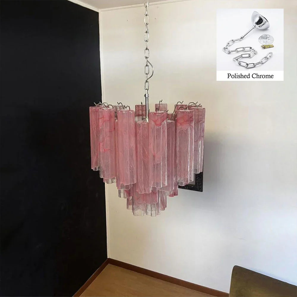 Pink Tubes Chandelier - view 21 | Metavaya