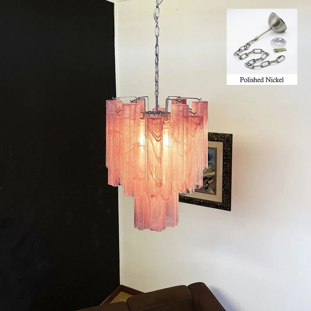 Red Glass Tube Chandelier - view 15 | Metavaya
