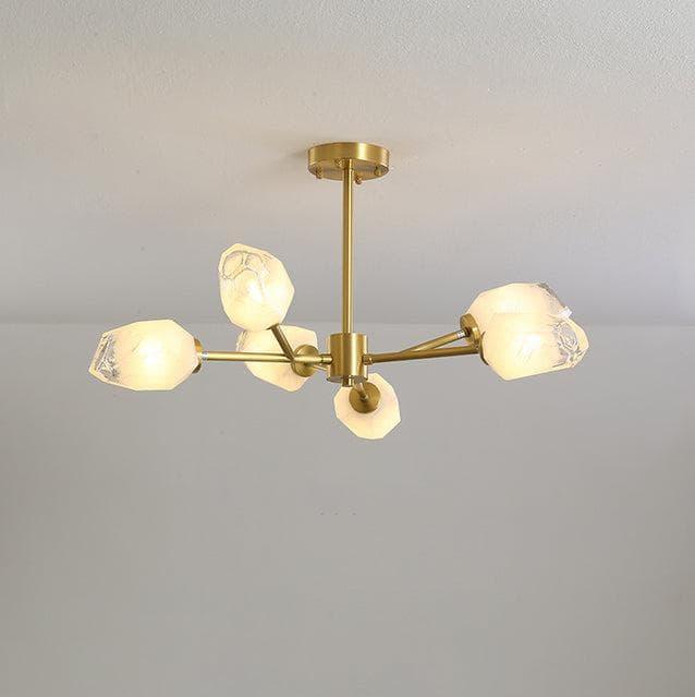 Metavaya Chandelier 6 Heads Dia 60cm x H 41cm / ∅ 23.6″ x H 16.1″ / Copper Ice Cube Chandelier 662668836515 M2023121805-1 Ice Cube Chandelier | Design Chandelier