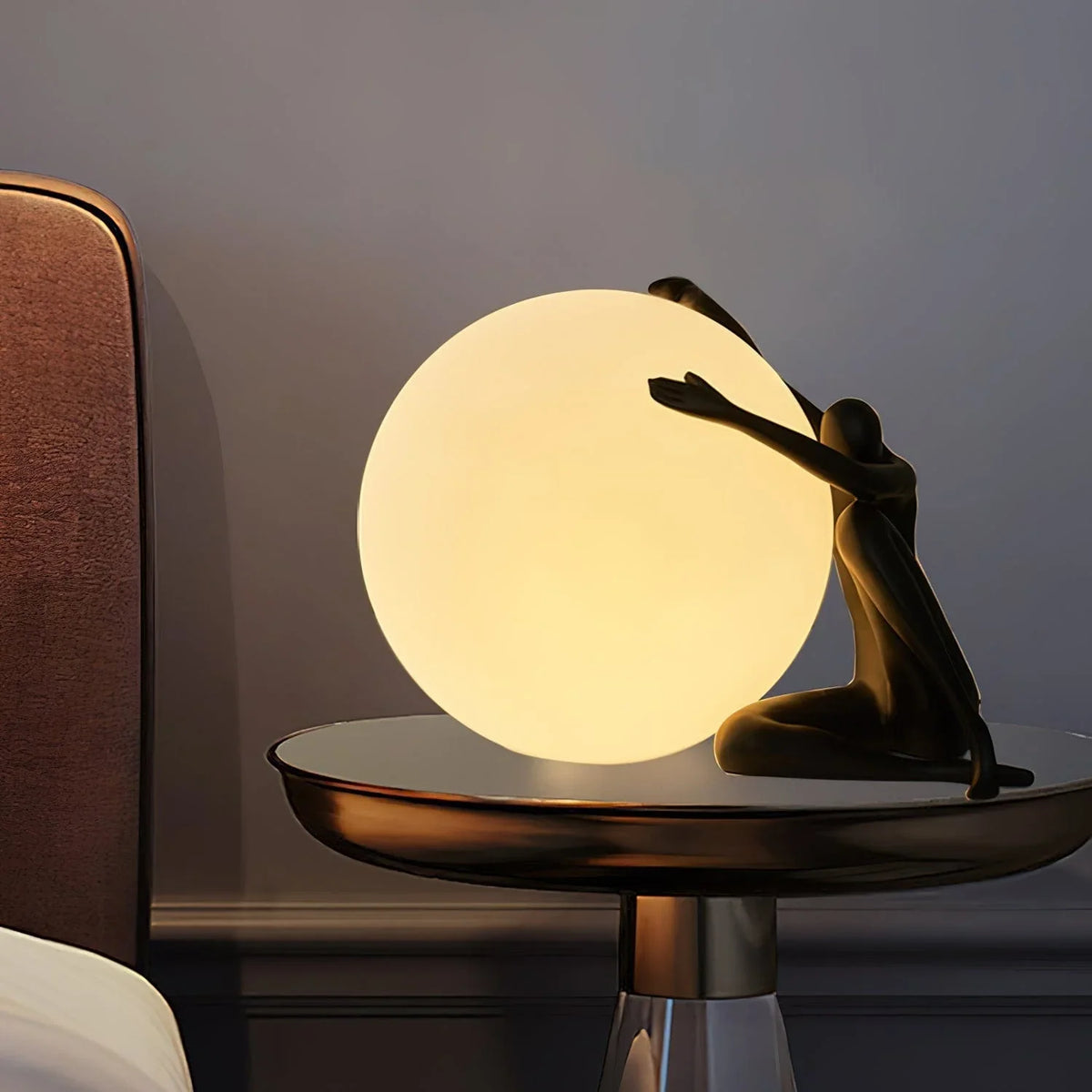 Metavaya Table lamp Dia 34cm x H 22cm / ∅ 13.4″ x H 8.7″ / Black / US plug Statue Deco Table Lamp - A 662668900452 M2024010201-1 Statue Deco Table Lamp - A Sale
