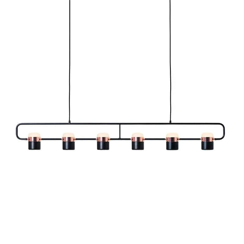 Metavaya Pendant light Six head Dia 134cm x H 24.5cm / ∅ 52.8″ x H 9.6″ / Black / Warm Light Adjustable Glass Pendant Light 6938617803339 M2023102402-8