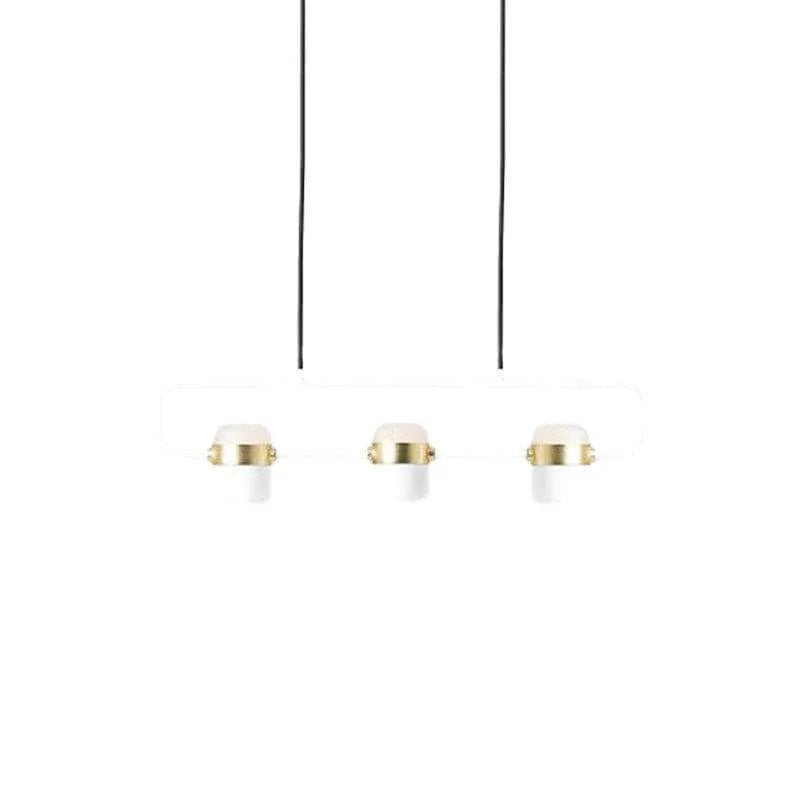 Metavaya Pendant light Tri-Head Dia 68cm x H 24.5cm / ∅ 26.8″ x H 9.6″ / White / Warm Light Adjustable Glass Pendant Light 6938617803261 M2023102402-1