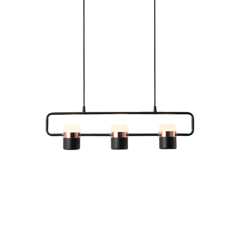 Metavaya Pendant light Tri-Head Dia 68cm x H 24.5cm / ∅ 26.8″ x H 9.6″ / Black / Warm Light Adjustable Glass Pendant Light 6938617803278 M2023102402-2