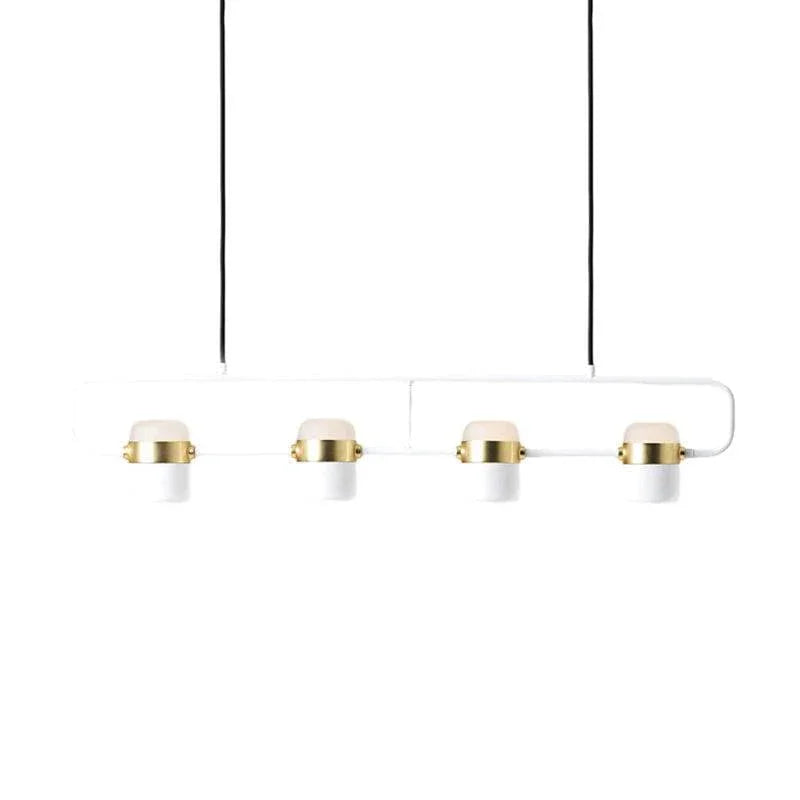 Metavaya Pendant light Four head Dia 90cm x H 24.5cm / ∅ 35.4″ x H 9.6″ / White / Warm Light Adjustable Glass Pendant Light 6938617803285 M2023102402-3