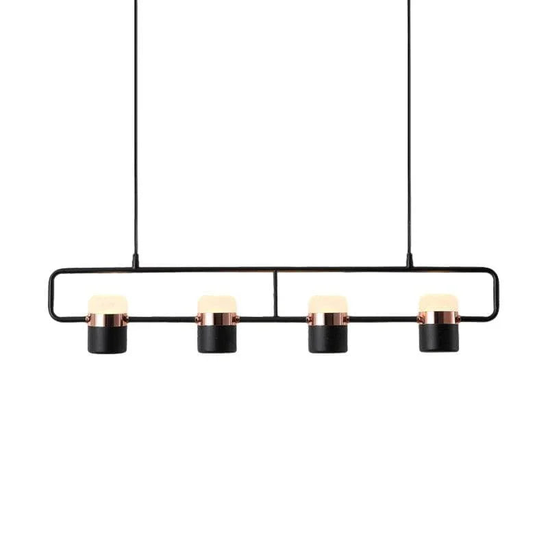 Metavaya Pendant light Four head Dia 90cm x H 24.5cm / ∅ 35.4″ x H 9.6″ / Black / Warm Light Adjustable Glass Pendant Light 6938617803292 M2023102402-4