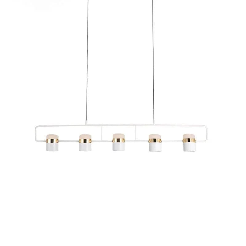 Metavaya Pendant light Five head Dia 110cm x H 24.5cm / ∅ 43.3″ x H 9.6″ / White / Warm Light Adjustable Glass Pendant Light 6938617803308 M2023102402-5