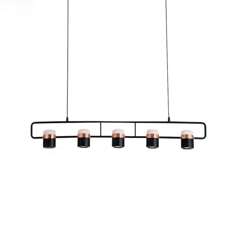 Metavaya Pendant light Five head Dia 110cm x H 24.5cm / ∅ 43.3″ x H 9.6″ / Black / Warm Light Adjustable Glass Pendant Light 6938617803315 M2023102402-6