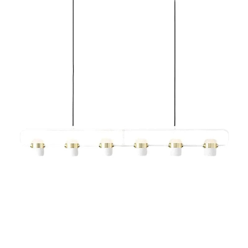 Metavaya Pendant light Six head Dia 134cm x H 24.5cm / ∅ 52.8″ x H 9.6″ / White / Warm Light Adjustable Glass Pendant Light 6938617803322 M2023102402-7
