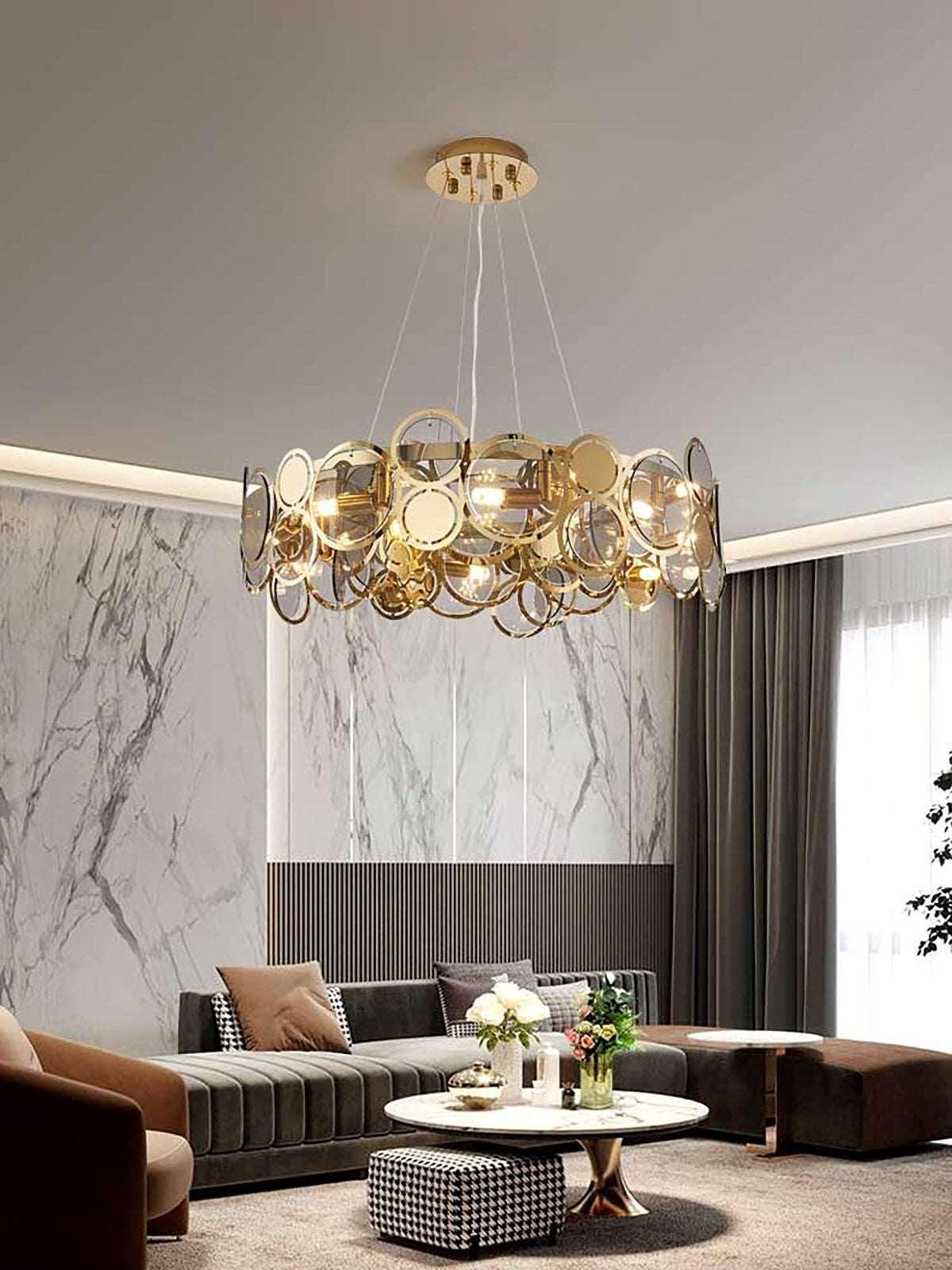 Metavaya Chandelier Adrianna Glass Round Chandelier