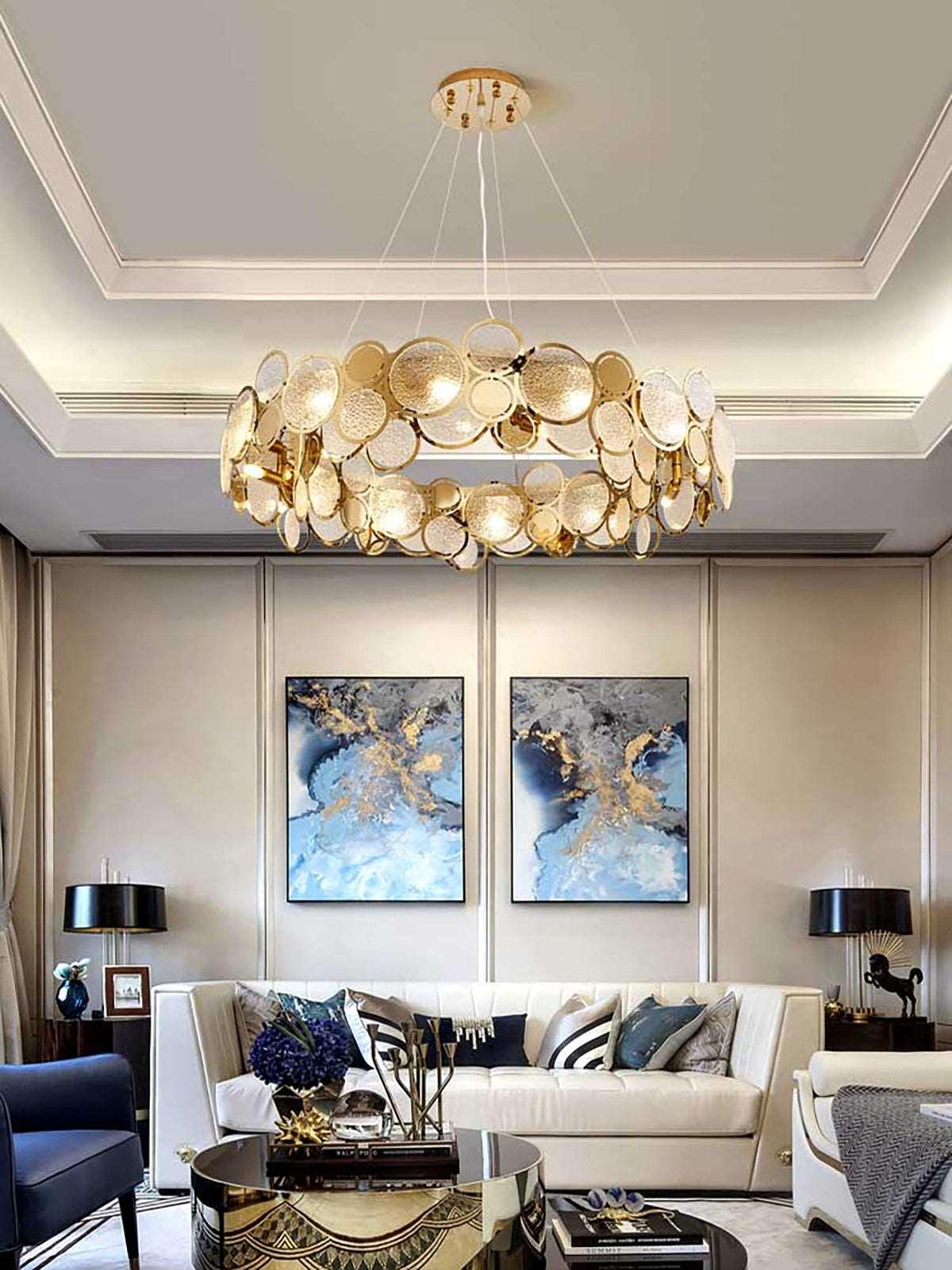 Metavaya Chandelier Adrianna Glass Round Chandelier