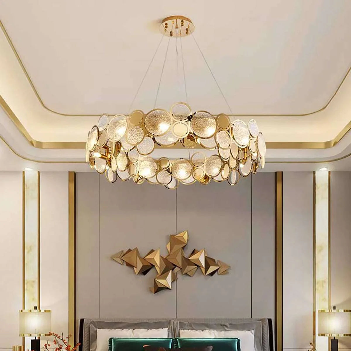 Metavaya Chandelier Adrianna Glass Round Chandelier