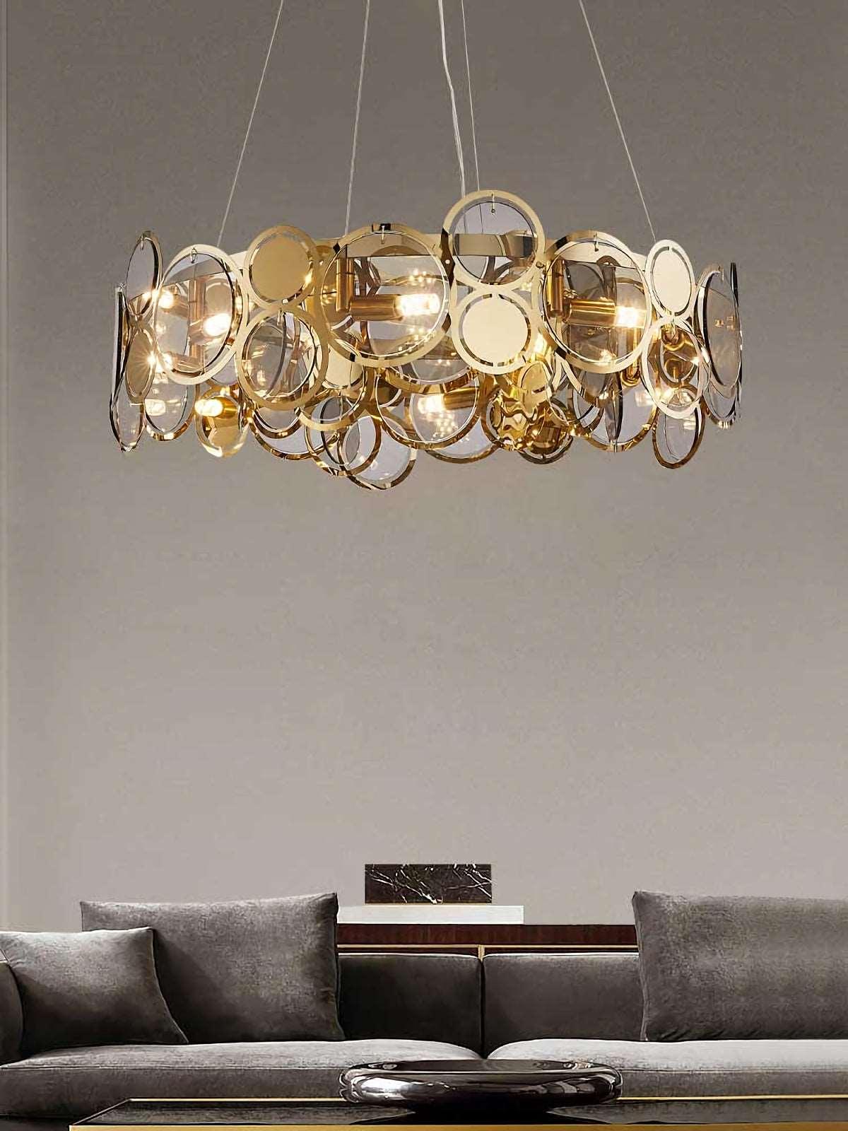 Metavaya Chandelier Adrianna Glass Round Chandelier