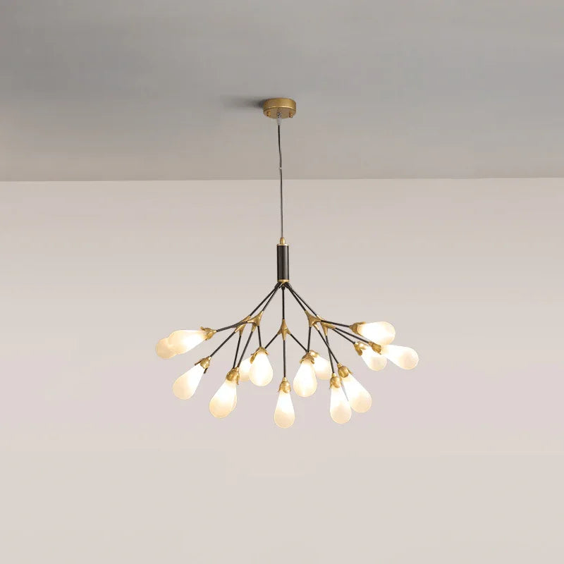 Metavaya Chandelier 15 heads ∅ 28.3″ x H 24.4″ / Dia 72cm x H 62cm / Gold & Black / White Aiwen Chandelier 662668836423 M20231211804-10 Aiwen Chandelier | Special Sale