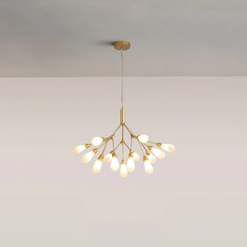 Metavaya Chandelier 15 heads ∅ 28.3″ x H 24.4″ / Dia 72cm x H 62cm / Gold / White Aiwen Chandelier 662668836393 M20231211804-7 Aiwen Chandelier | Special Sale