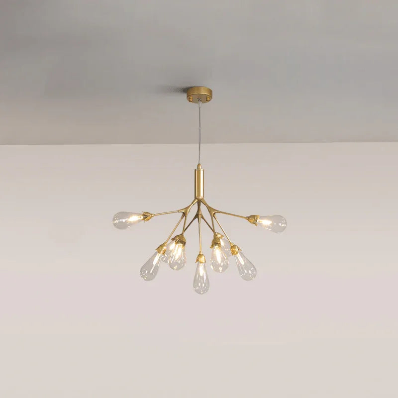 Metavaya Chandelier 9 heads ∅ 22.8″ x H 21.6″ / Dia 58cm x H 55cm / Gold / Clear Aiwen Chandelier 662668836348 M20231211804-2 Aiwen Chandelier | Special Sale