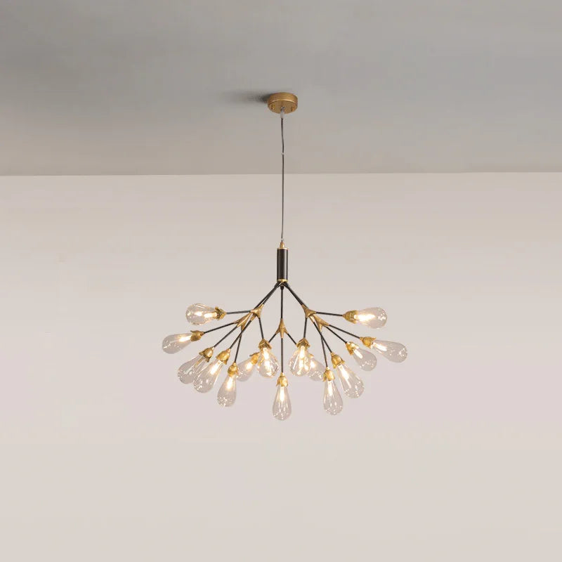 Metavaya Chandelier 15 heads ∅ 28.3″ x H 24.4″ / Dia 72cm x H 62cm / Gold & Black / Smoke Gray Aiwen Chandelier 662668836447 M20231211804-12 Aiwen Chandelier | Special Sale