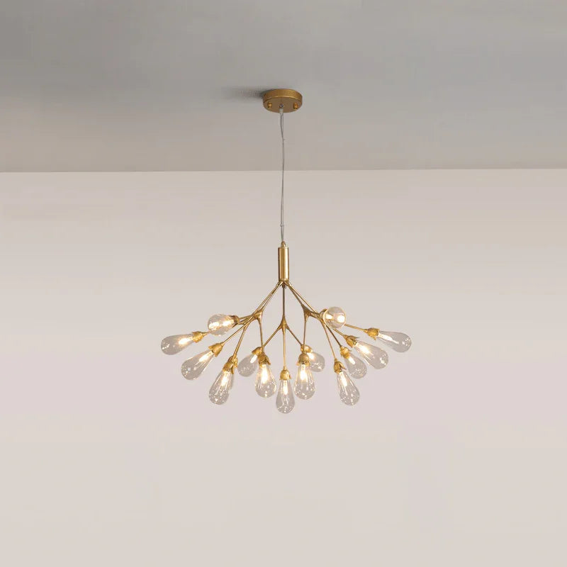 Metavaya Chandelier 15 heads ∅ 28.3″ x H 24.4″ / Dia 72cm x H 62cm / Gold / Clear Aiwen Chandelier 662668836409 M20231211804-8 Aiwen Chandelier | Special Sale