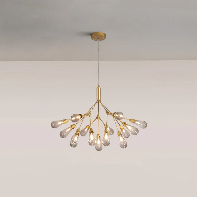 Metavaya Chandelier 15 heads ∅ 28.3″ x H 24.4″ / Dia 72cm x H 62cm / Gold / Smoke Gray Aiwen Chandelier 662668836416 M20231211804-9 Aiwen Chandelier | Special Sale