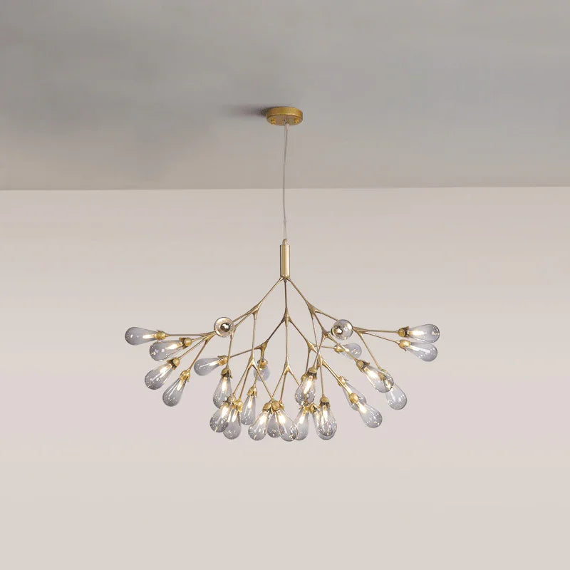 Metavaya Chandelier 27 heads ∅ 39.3″ x H 29.9″ / Dia 100cm x H 76cm / Gold / Smoke Gray Aiwen Chandelier 662668836478 M20231211804-15 Aiwen Chandelier | Special Sale