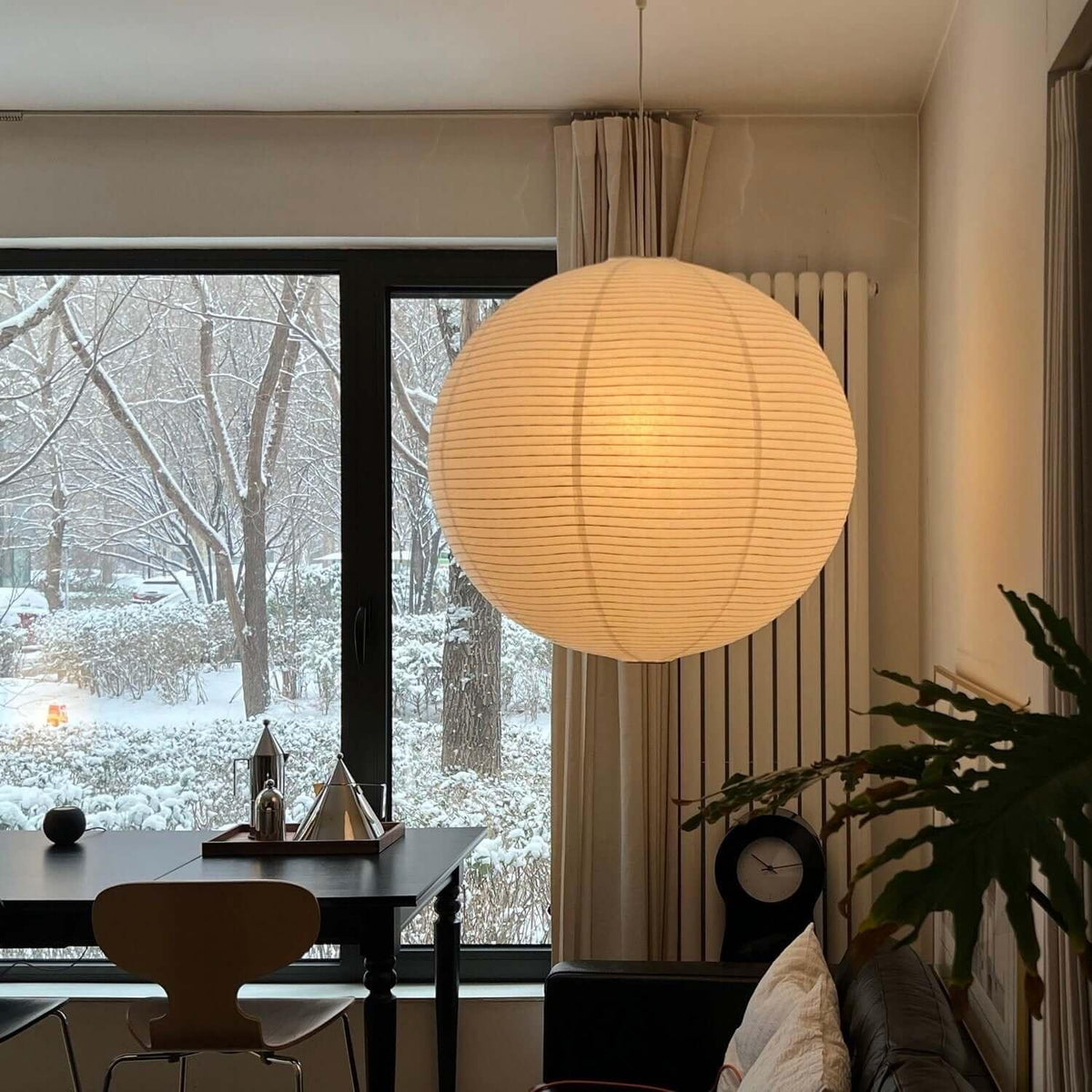 Washi Paper Sphere 120A Pendant Light - view 4 | Metavaya