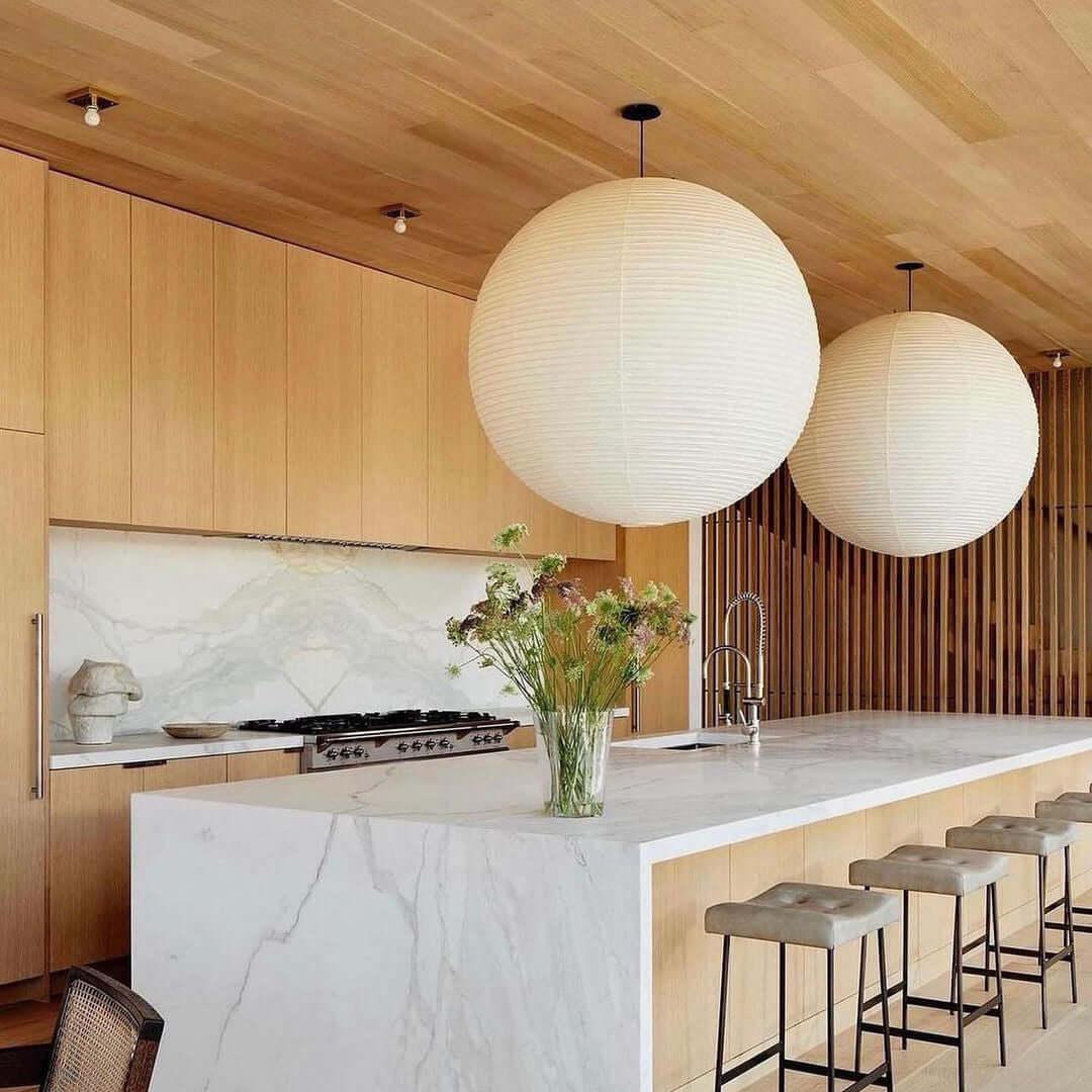 Washi Paper Sphere 120A Pendant Light - view 5 | Metavaya