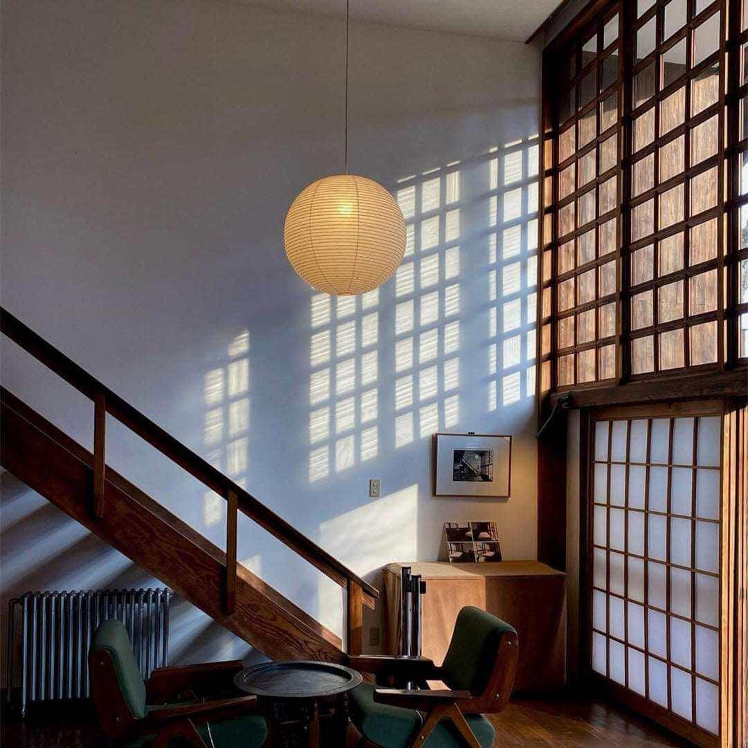 Washi Paper Sphere 55A Pendant Light - view 5 | Metavaya