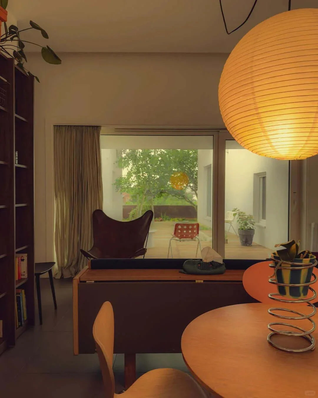 Washi Paper Sphere 55A Pendant Light - view 24 | Metavaya