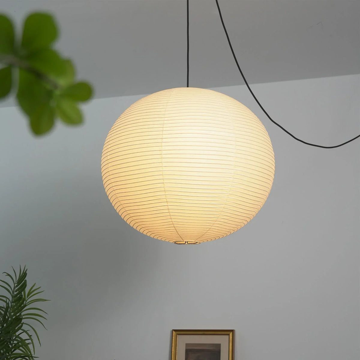 Washi Paper Sphere 60A Pendant Light - view 2 | Metavaya