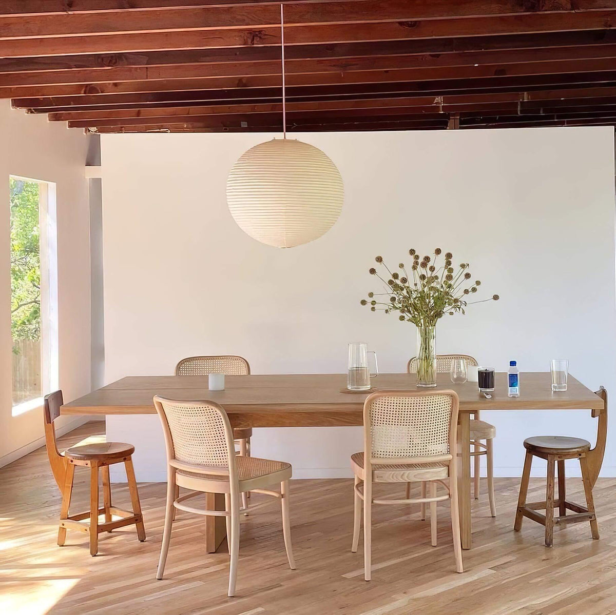Washi Paper Sphere 80A Pendant Light - view 4 | Metavaya
