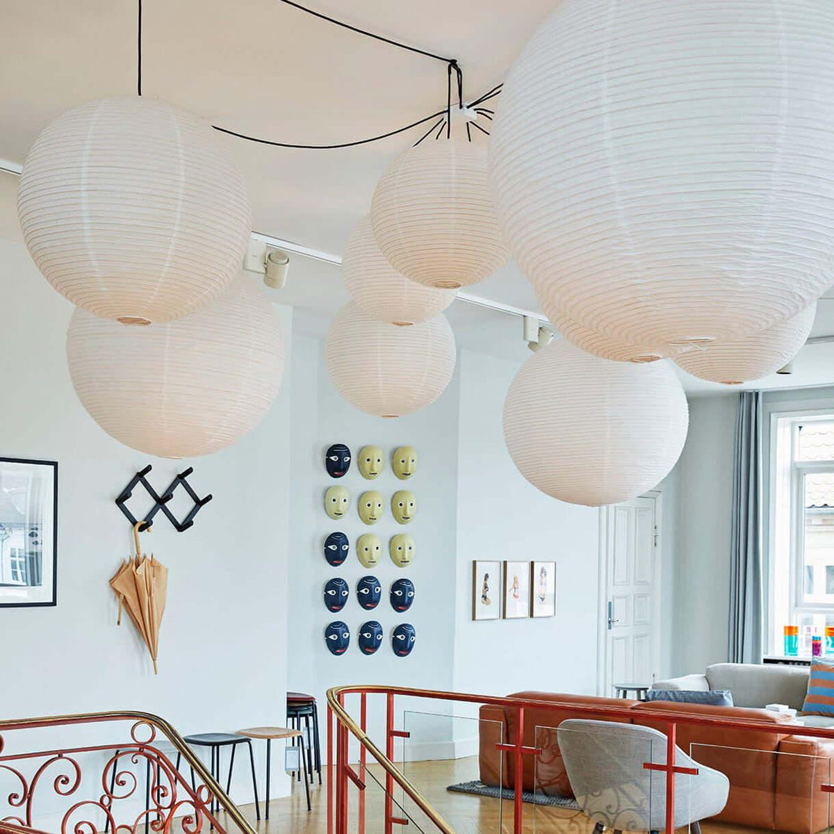 Washi Paper Sphere 80A Pendant Light - view 8 | Metavaya