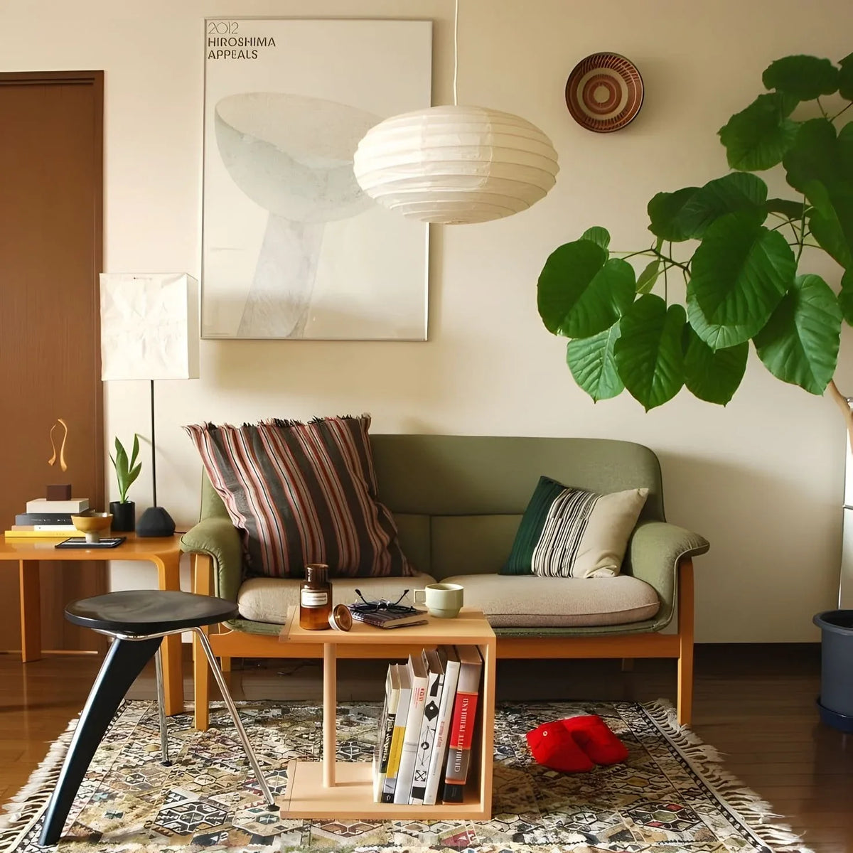 Washi Paper EN Series Pendant Light - view 2 | Metavaya
